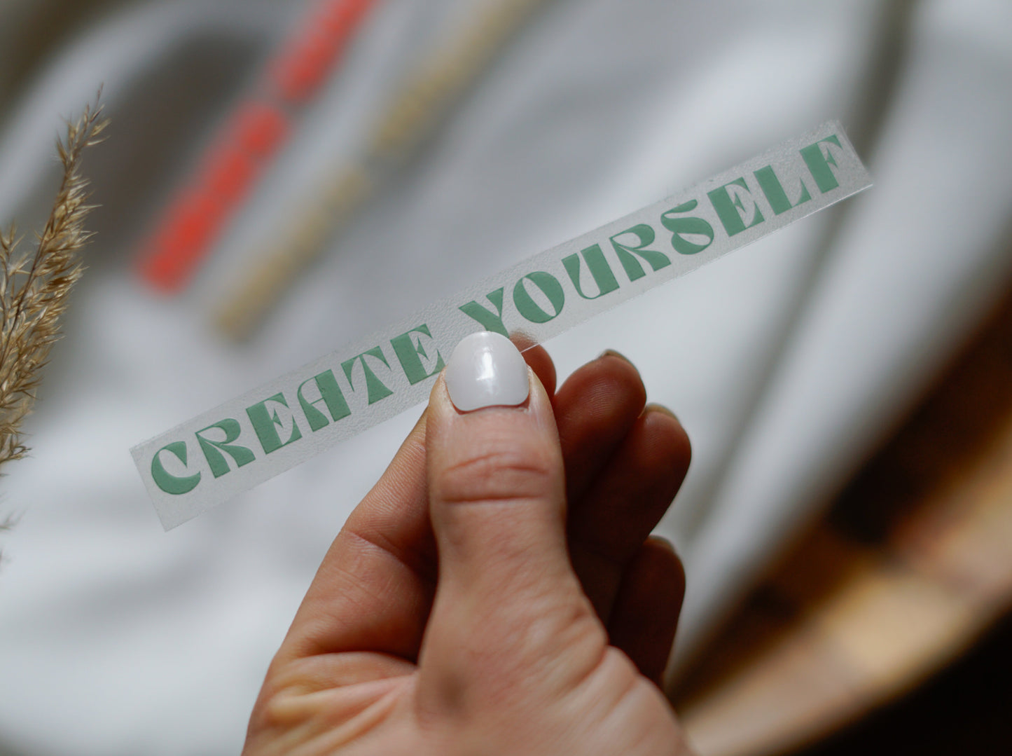 Bügelbild - Spruch "create yourself"