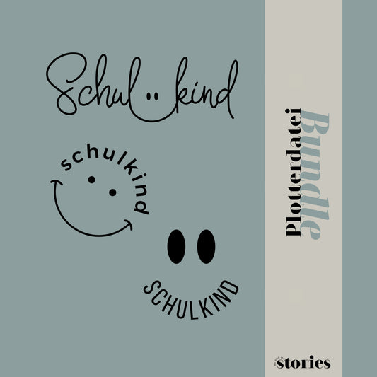 Digitale Plotterdatei - Smiley "Schulkind" Bundle