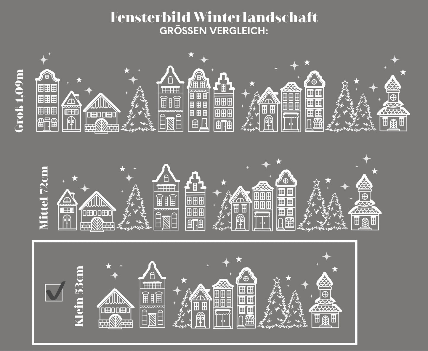 Sticker/Aufkleber - Fensterbild "Winterlandschaft“ klein 53cm