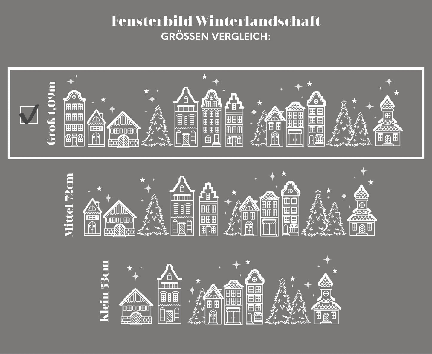 Sticker/Aufkleber - Fensterbild "Winterlandschaft“ groß 1,09m