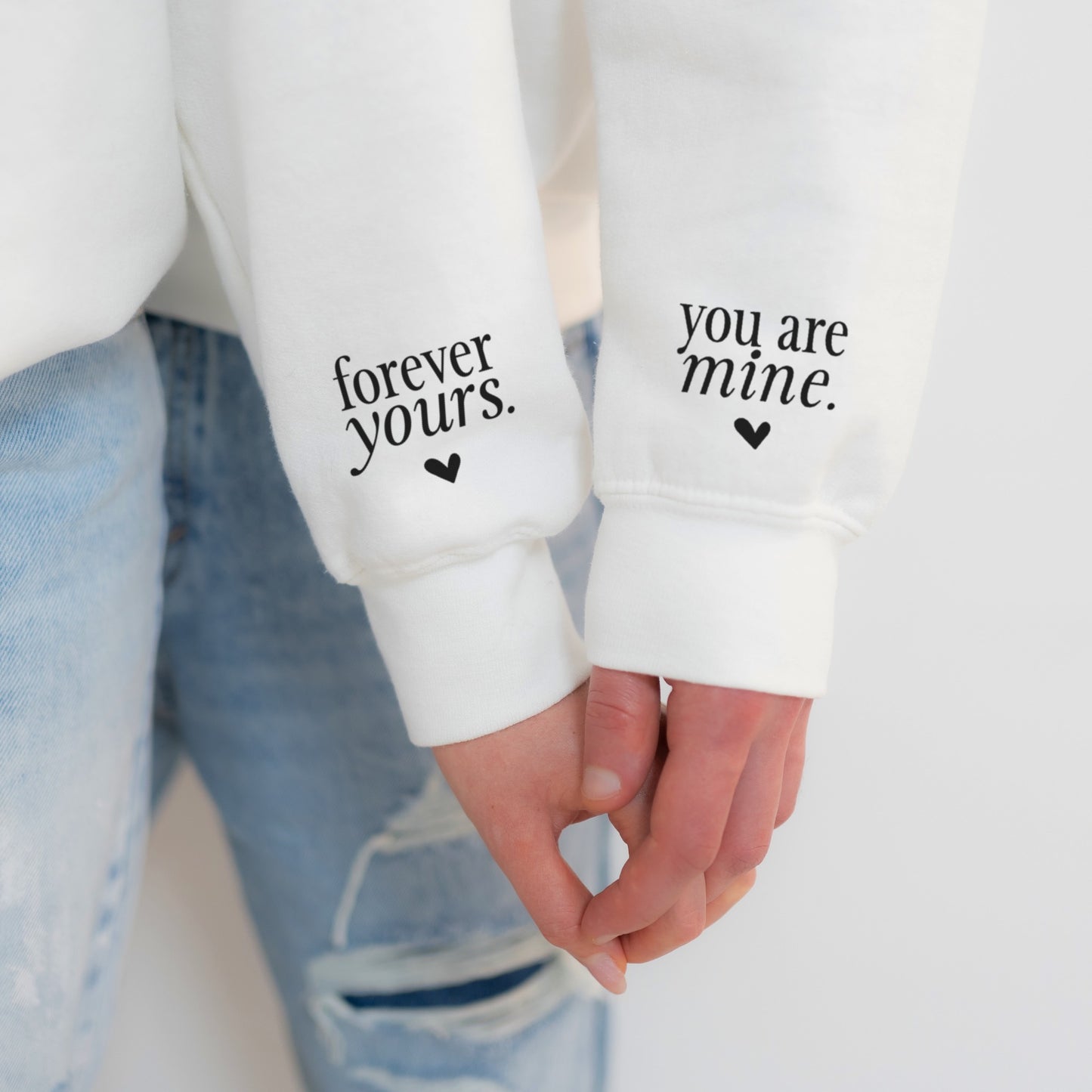 Bügelbild - Pärchen Motiv | Schriftzug "forever yours & you are mine"