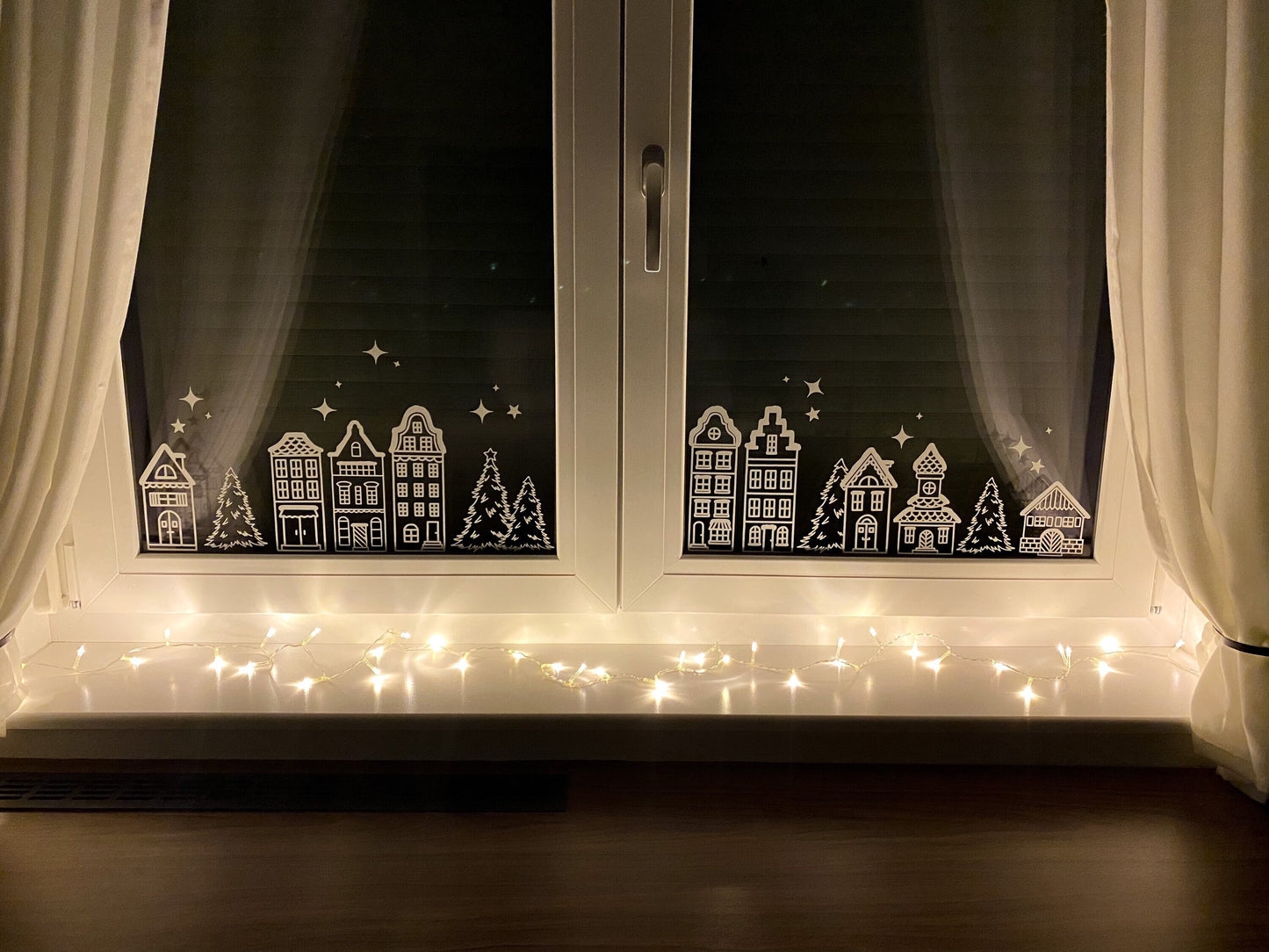 Sticker/Aufkleber - Fensterbild "Winterlandschaft“ groß 1,09m